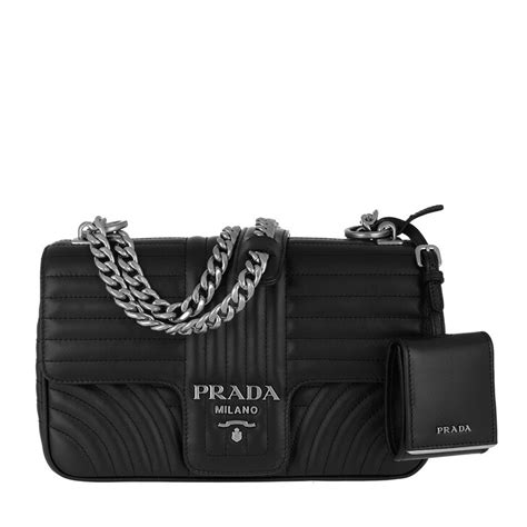 Prada Diagramme Medium Leather Shoulder Bag 